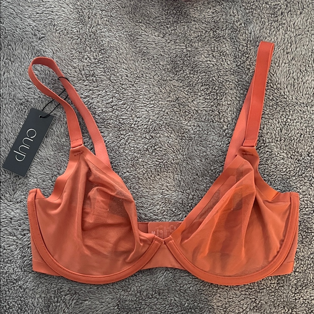 CUUP Sheer Underwire Bra in Rust